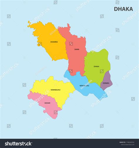 Dhaka district map of Bangladesh, Map of Dhaka - Royalty Free Stock ...