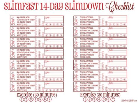 Printable Slimfast Diet Plan - Printable Templates