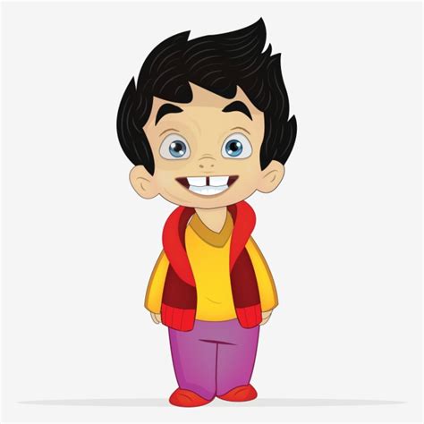 2d Cartoon Character Vector PNG Images, 2d Smiling Cartoon Character Illustration Design, 2d, 2d ...