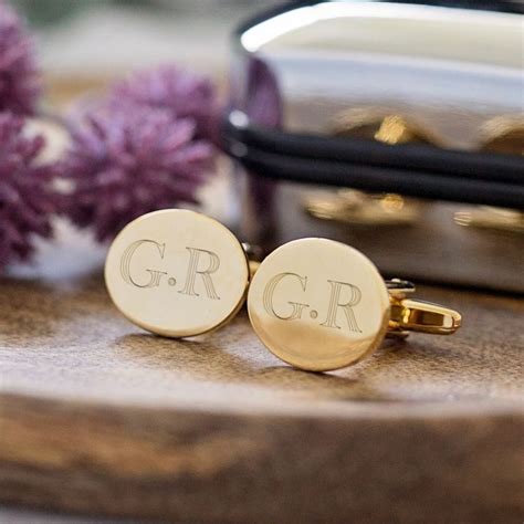 Engraved Gold Plated Cufflinks With Personalised Gift Box | The Gift Experience