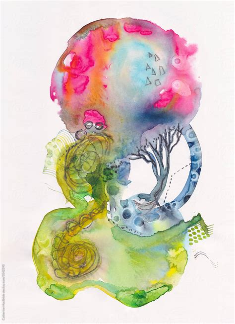 "The Tree, An Abstract Watercolour/watercolor Painting" by Stocksy ...