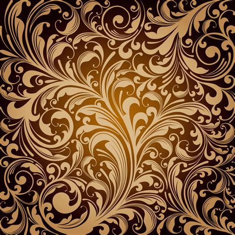 an ornate gold and brown background with swirls