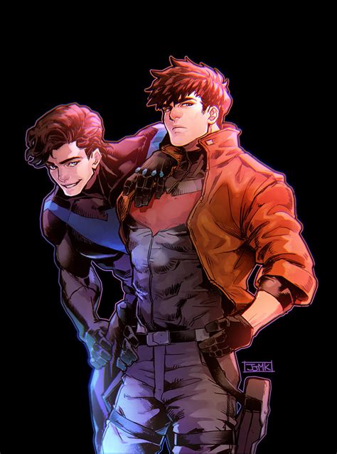 nightwing and red hood - DC Comics Fan Art (44784219) - Fanpop