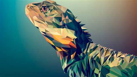 Low Polygon Art Lizard Wallpaper - Themes10.win