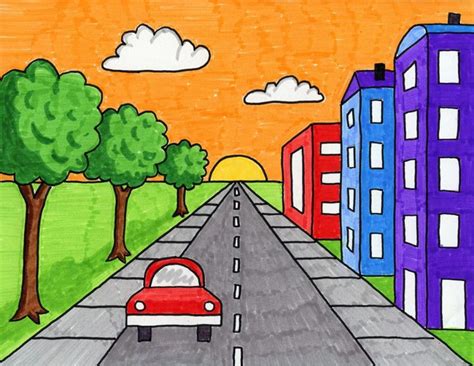 Draw a City with One Point Perspective · Art Projects for Kids | Arte ...