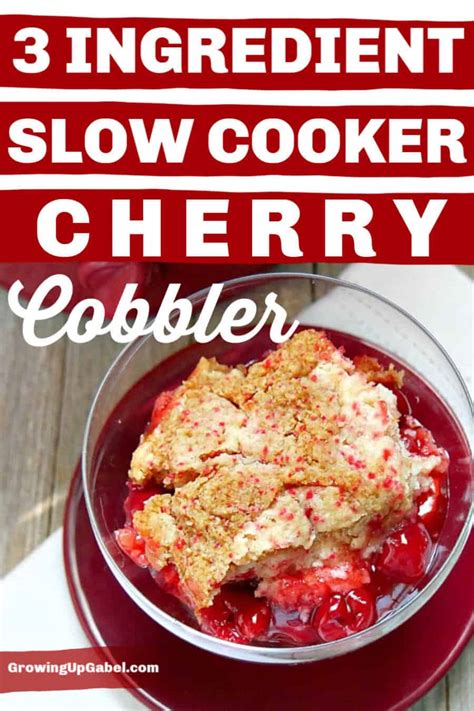 Easy 3 Ingredient Crock Pot Cherry Cobbler Recipe