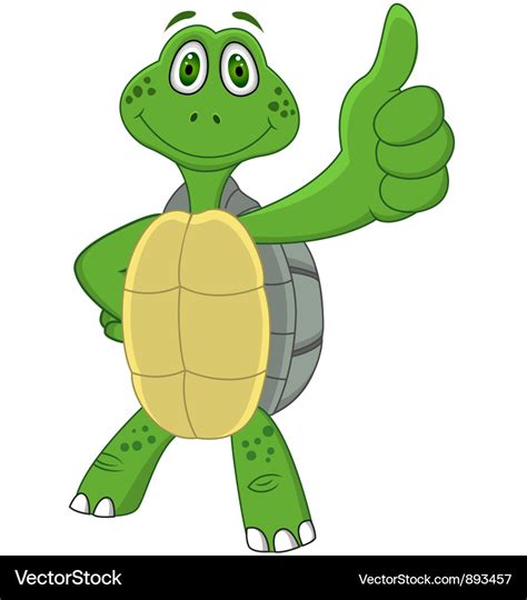 Cute funny turtle cartoon Royalty Free Vector Image