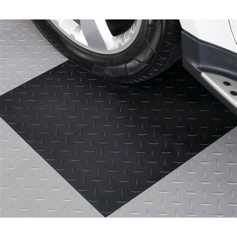 BlockTile Garage Flooring Diamond-Top Interlocking Tiles, Set of 27 ...