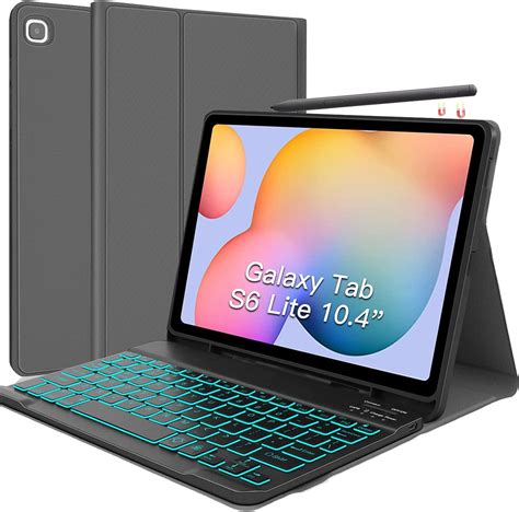 Amazon.com: Galaxy Tab S6 Lite Case with Keyboard - Detachable 7 Color ...