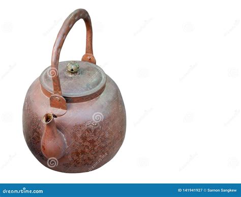 Antique Brown Teapot On White Background,object,vintage, Copy Space Stock Image - Image of ...