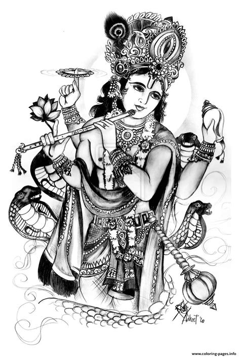 Adult Vishnu Coloring page Printable