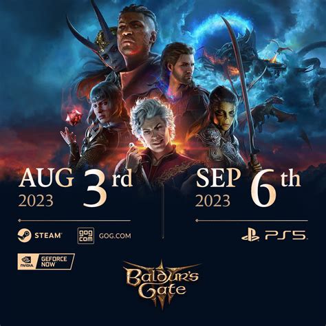 Baldur's Gate 3 release date pushed forward to August 3 on PC, pushed back to September 6 on PS5 ...