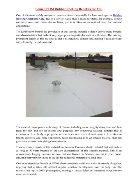 PPT - Some EPDM Rubber Roofing Benefits for You PowerPoint Presentation ...