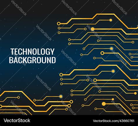 Circuit board technology design with gold concept Vector Image