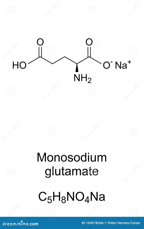 Monosodium Glutamate Molecule, Sodium Glutamate Skeletal Formula Stock Vector - Illustration of ...