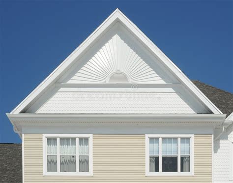 Gable roof on a house stock image. Image of triangle, siding - 4678263