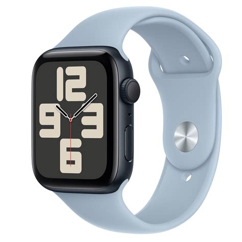Buy Apple Watch SE GPS, 44mm Midnight Aluminium Case with Light Blue ...