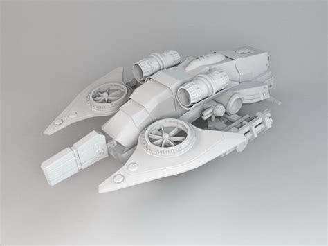 Sci-Fi Gunship Concept 3d model 3ds Max files free download - CadNav