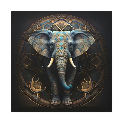 Mandala Elephant Canvas Gallery Wrap Indian Wall Art - Etsy