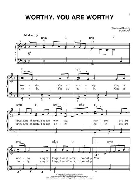 Pin by Pam Daskalakis on sheet music | You are worthy, Digital sheet ...