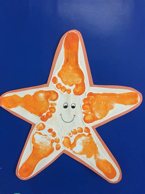 Starfish footprint- under the sea footprint #Easy Crafts For Toddlers ...