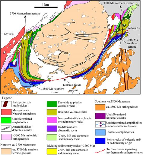 A geological map of the Isua greenstone belt and surrounding area ...