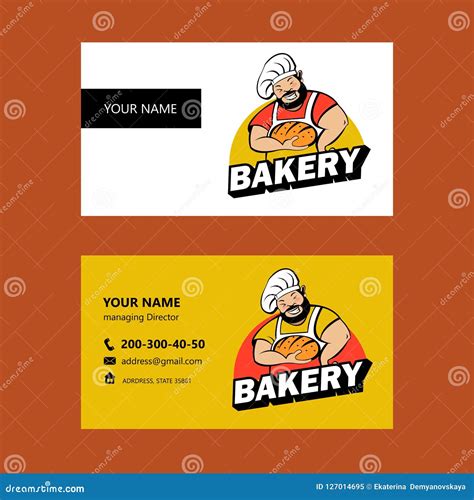 Cute Baker with Freshly Baked Bread. Vector Logo. Stock Vector ...