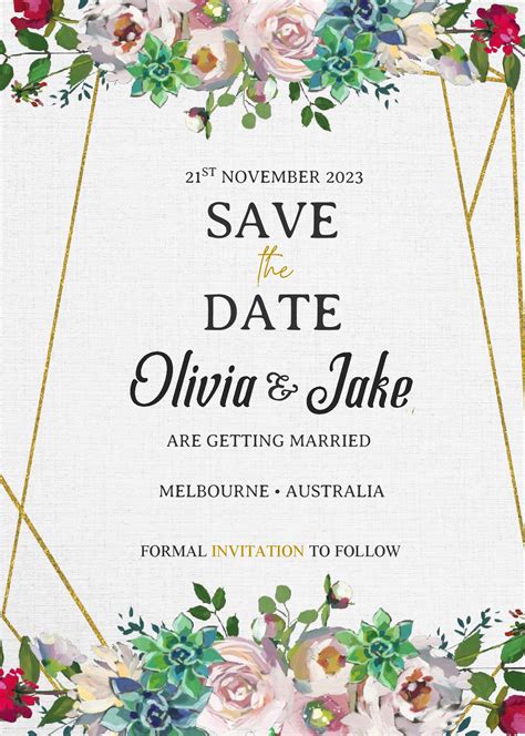 Save The Date Invitation Templates – Editable With MS Word | Download ...