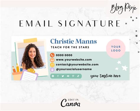 Teacher Email Signature ⋆ Edit in Canva