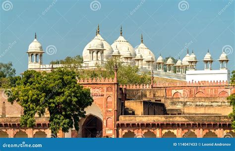 Moti Masjid or Pearl Mosque at Agra Fort, India Stock Image - Image of culture, historical ...