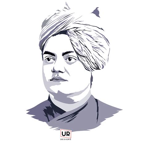 Swami Vivekananda Portrait Vector Illustration Artwork on Pantone ...