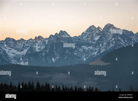 landscape of tatra mountains at sunset Stock Photo - Alamy