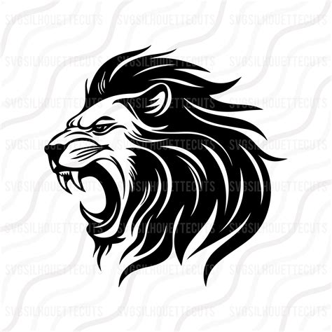 Lion Roaring SVG Lion Head Svg Lion Silhouette SVG Cut Table - Etsy UK