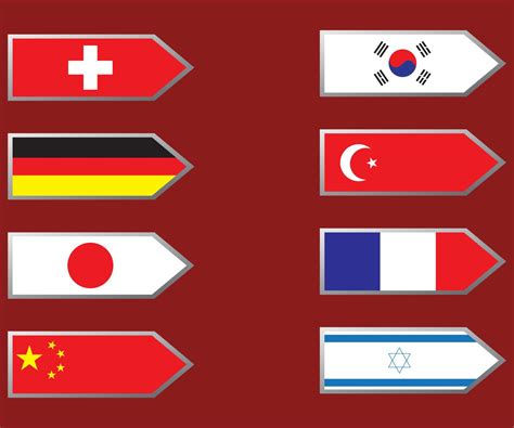 Flags of the World, Asian and Europe, set 1 vector illustration 15864014 Vector Art at Vecteezy