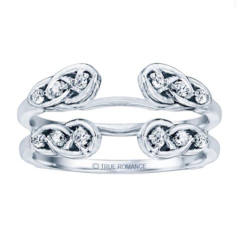 RG157-14K White Gold Infinity Style Diamond Ring Guard - RG157 | Ring ...