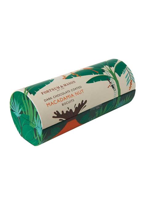 Fortnum & Mason Dark Chocolate Coated Cocoa Chocolate Macadamia Nut Biscuits| London Stansted ...