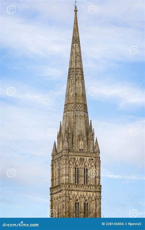 Close Up of Salisbury Cathedral Spire in Salisbury, Wiltshire, UK Stock ...