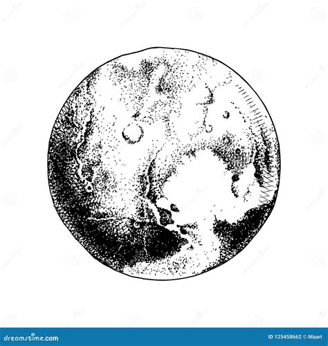 Hand drawn planet Pluto stock vector. Illustration of object - 125458662