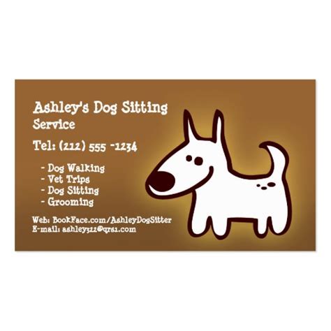 CUSTOMIZABLE dog sitting, grooming, walking Business Card Templates