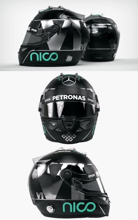 Nico Rosberg 2016 style Racing helmet : Down3Dmodels