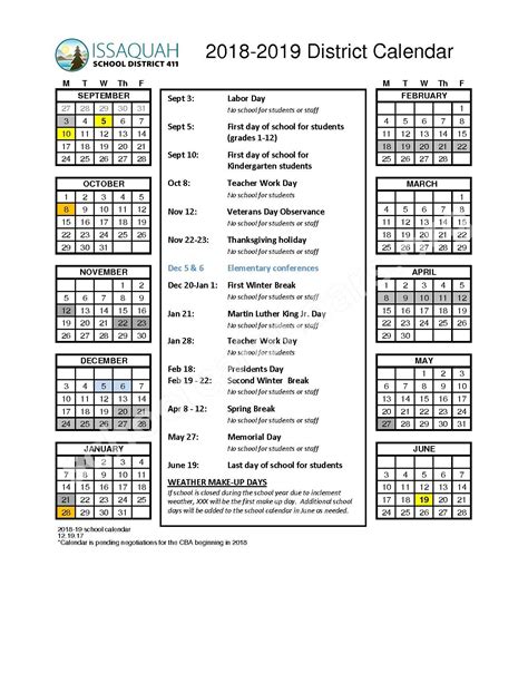 Issaquah School District Calendar Free Images Download https://www.youcalendars.com/issaquah ...