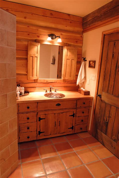 Bathrooms in log homes - Traditional - Bathroom - Calgary - by Traditional Log Homes Ltd