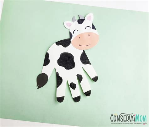 C is for Cow Craft : Handprint Cow Craft - ConservaMom