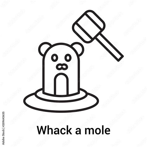 Whack a mole icon vector sign and symbol isolated on white background, Whack a mole logo concept ...