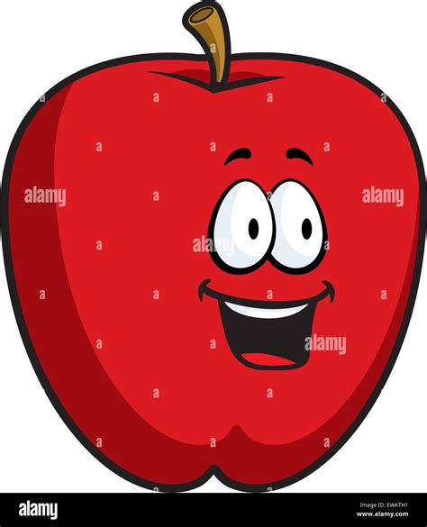 A cartoon red apple smiling and happy Stock Vector Image & Art - Alamy