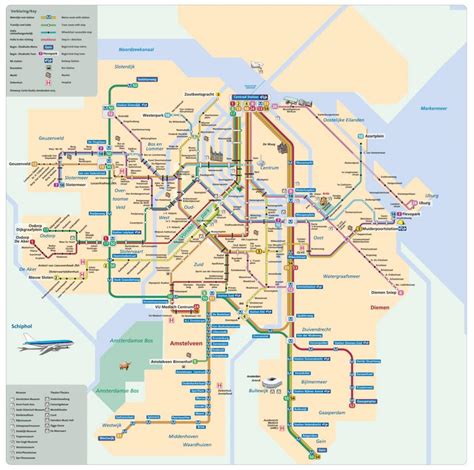 Amsterdam transit carte - Amsterdam transports publics de la carte ...