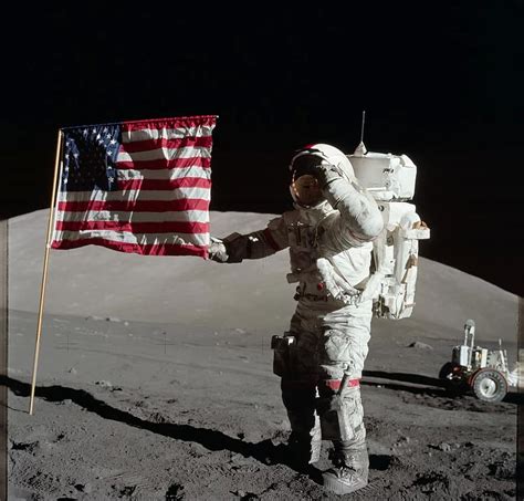 astronauta, Luna, bandiera, Stati Uniti d'America, eugene cernan, apollo 17, comandante, spazio ...