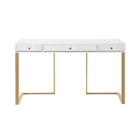 Janie Lacquer Desk | White lacquer desk, Lacquer desk, Desk with drawers