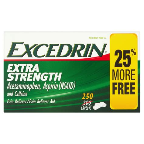 Excedrin Extra Strength Pain Reliever Caplets, 250 Ct - Walmart.com