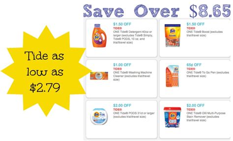 Tide Coupons & DetergentDeal Starting at $2.79 Each